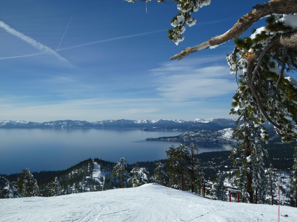 Great lake views at Diamond Peak, April 2002
