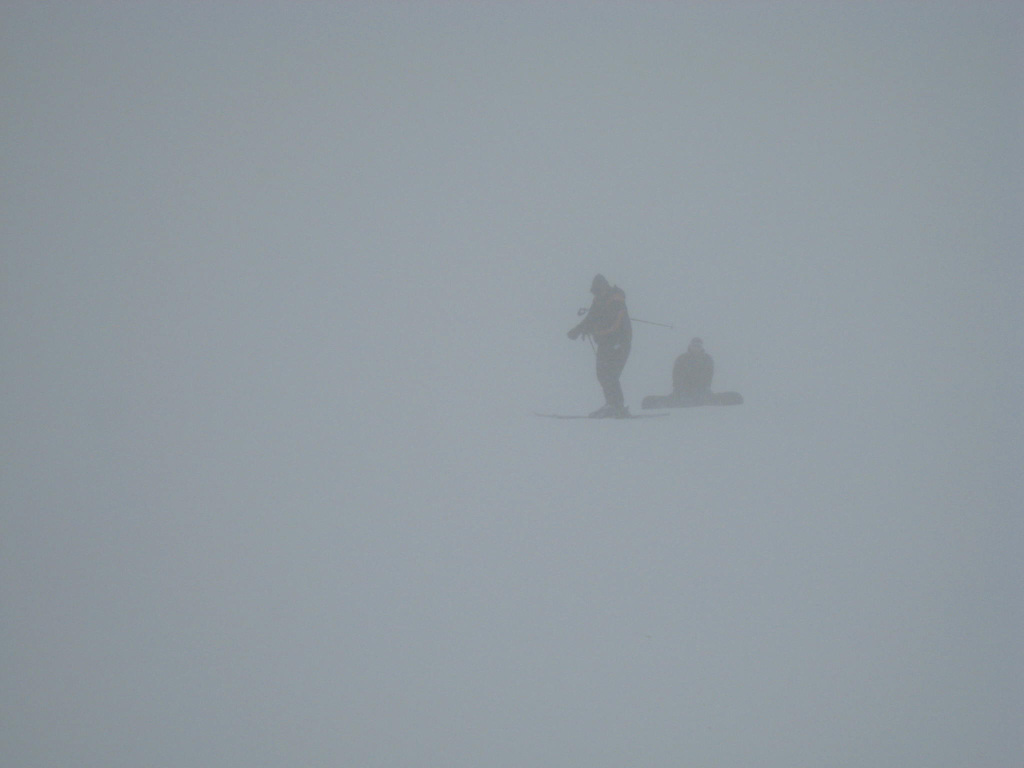 Whiteout on the upper mountain, January 2010