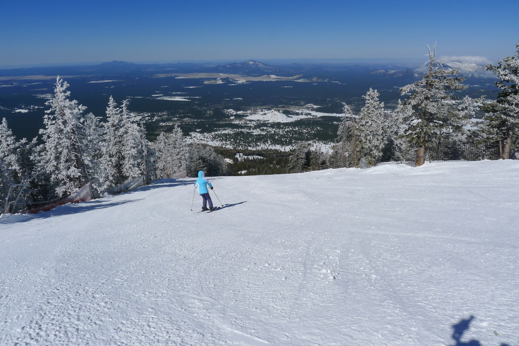 Arizona Snowbowl groomer and views, March 2015