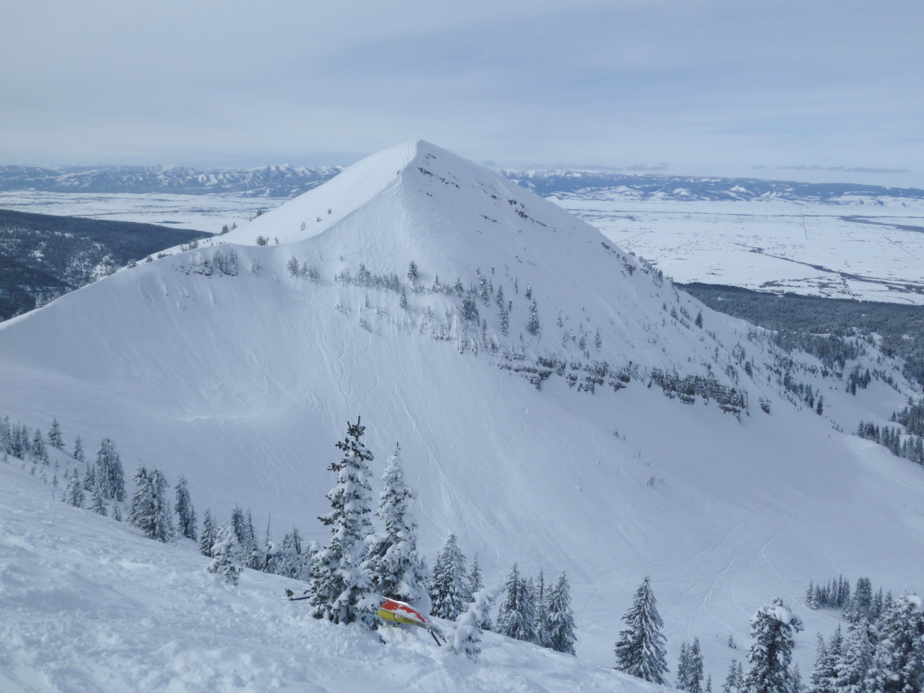 Steep terrain on Peaked Mountain from top of Marys, Grand Targhee, March 2011