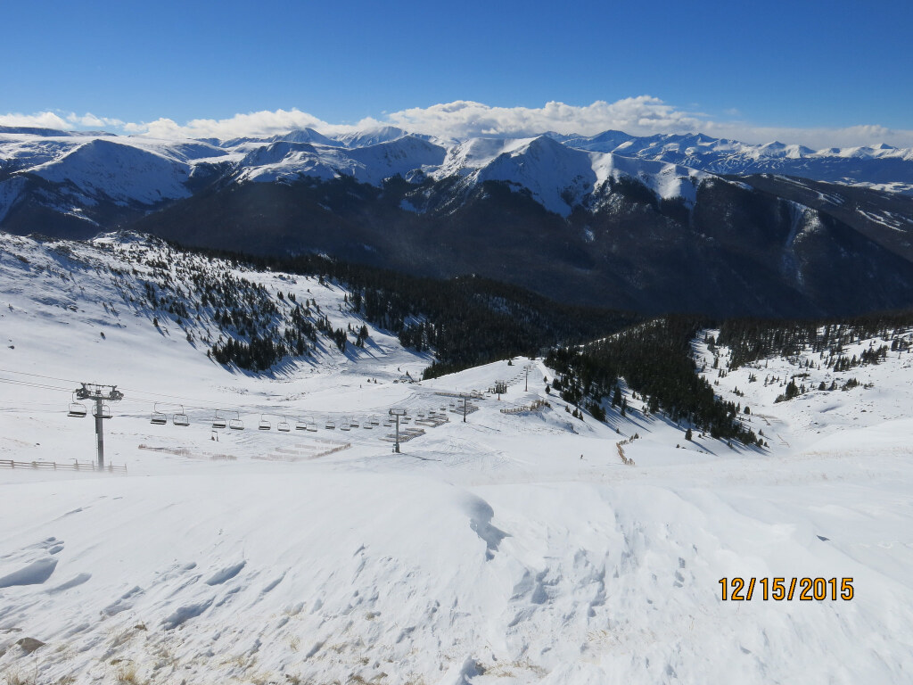 View into Montezuma Bowl at A-Basin, December 2015