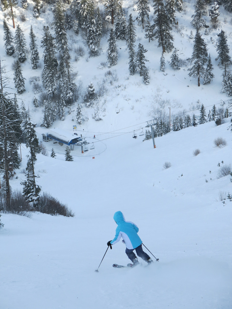 Steep groomer at Bogus Basin - December 2015