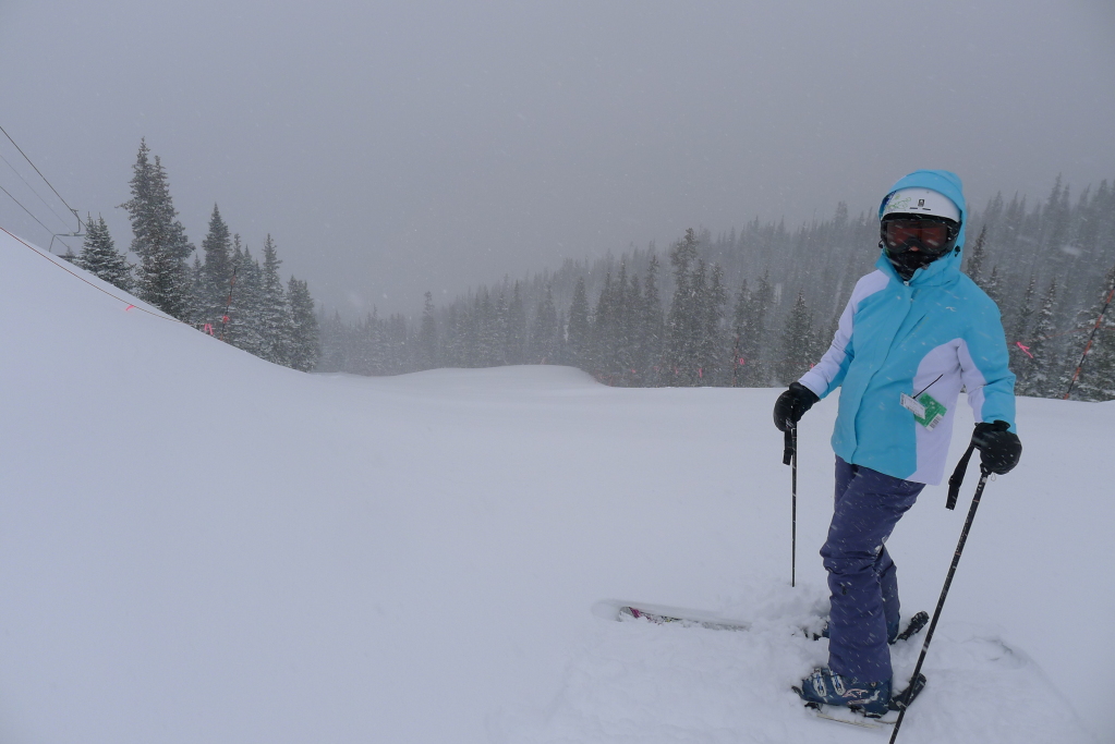 First run in the untracked powder, Loveland Dec 2014