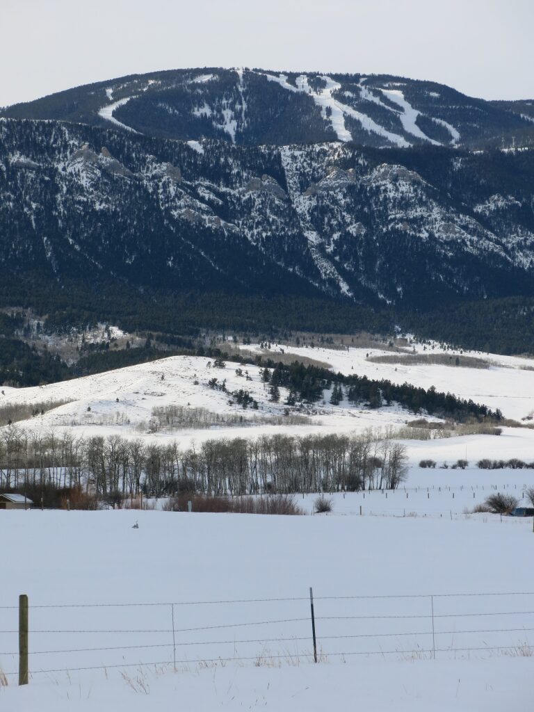View of Red Lodge from the valley, December 2016