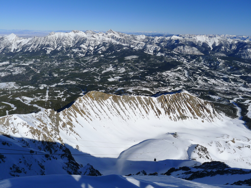 View north from Lone Peak at Big Sky, January 2014