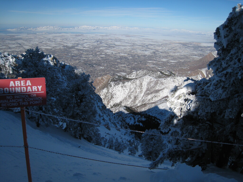 View of Ogden from the top of the tram at Snowbasin, February 2008