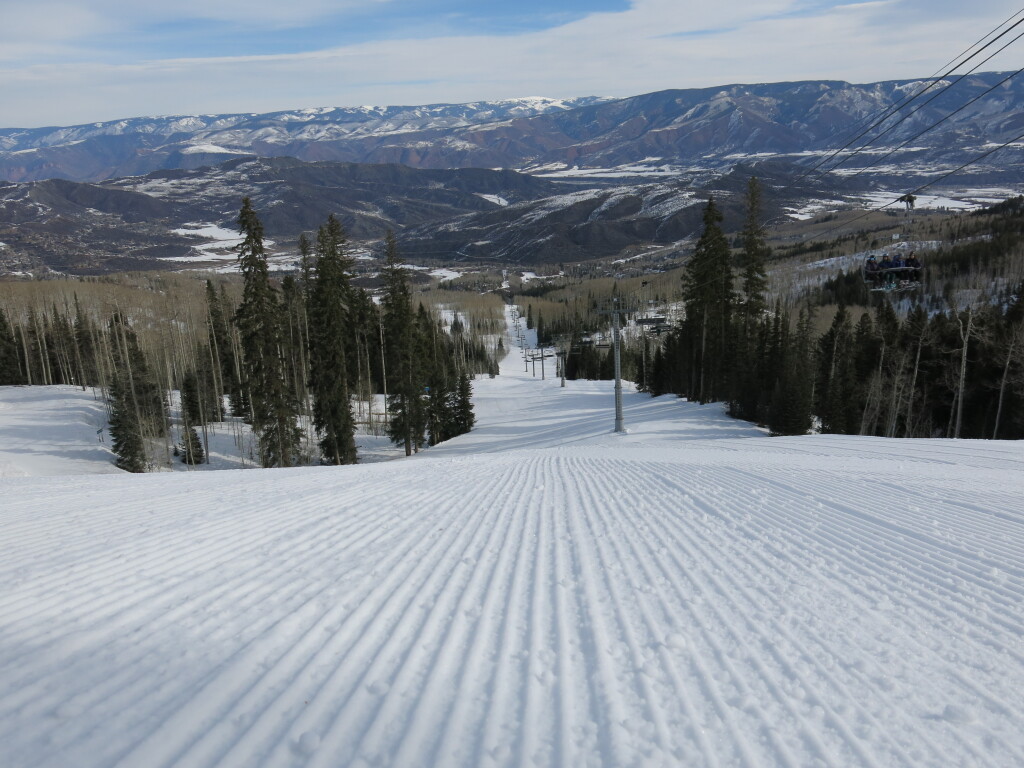 Two Creeks groomer at Snowmass, March 2016
