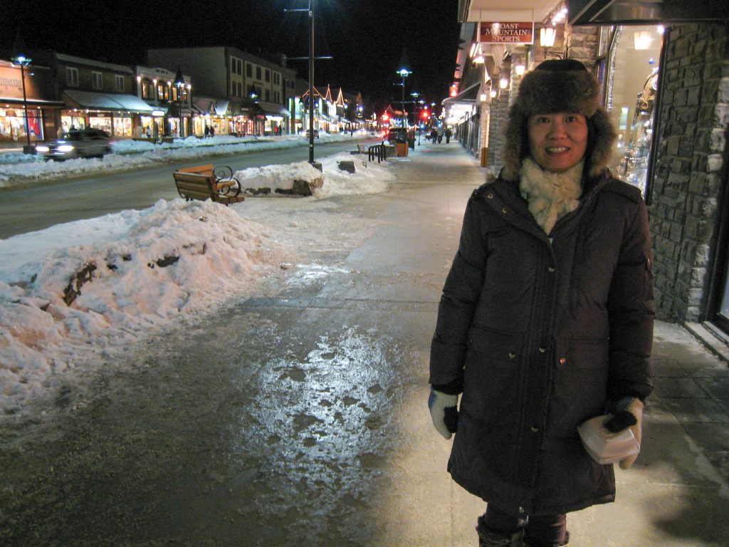 Downtown Banff at night, December 2007