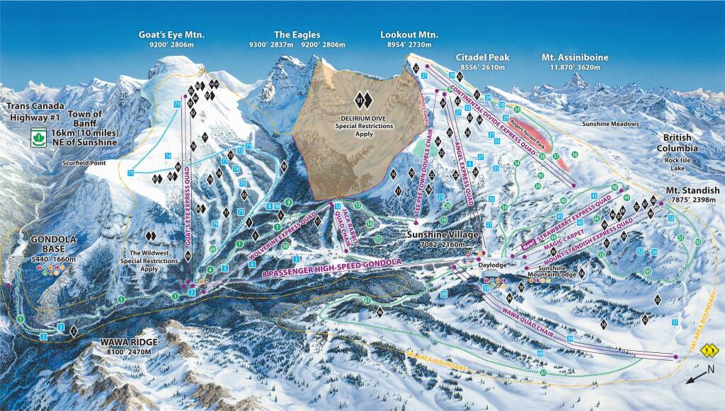 Sunshine Village Trail Map 2016/17