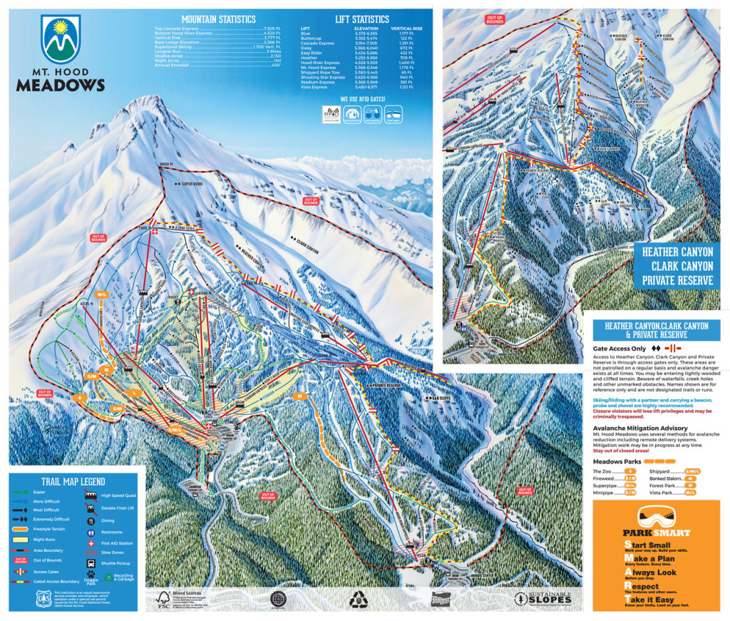 Mt. Hood Meadows trail map