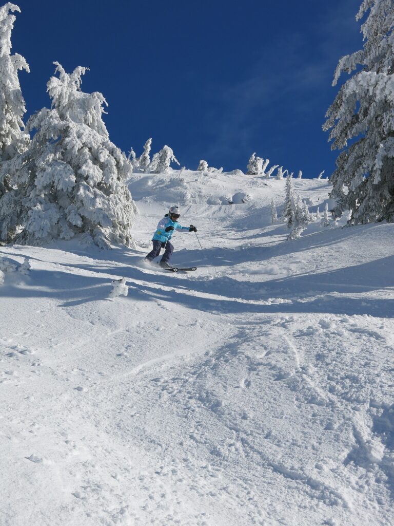 Upper mountain skiing at Big White, February 2017