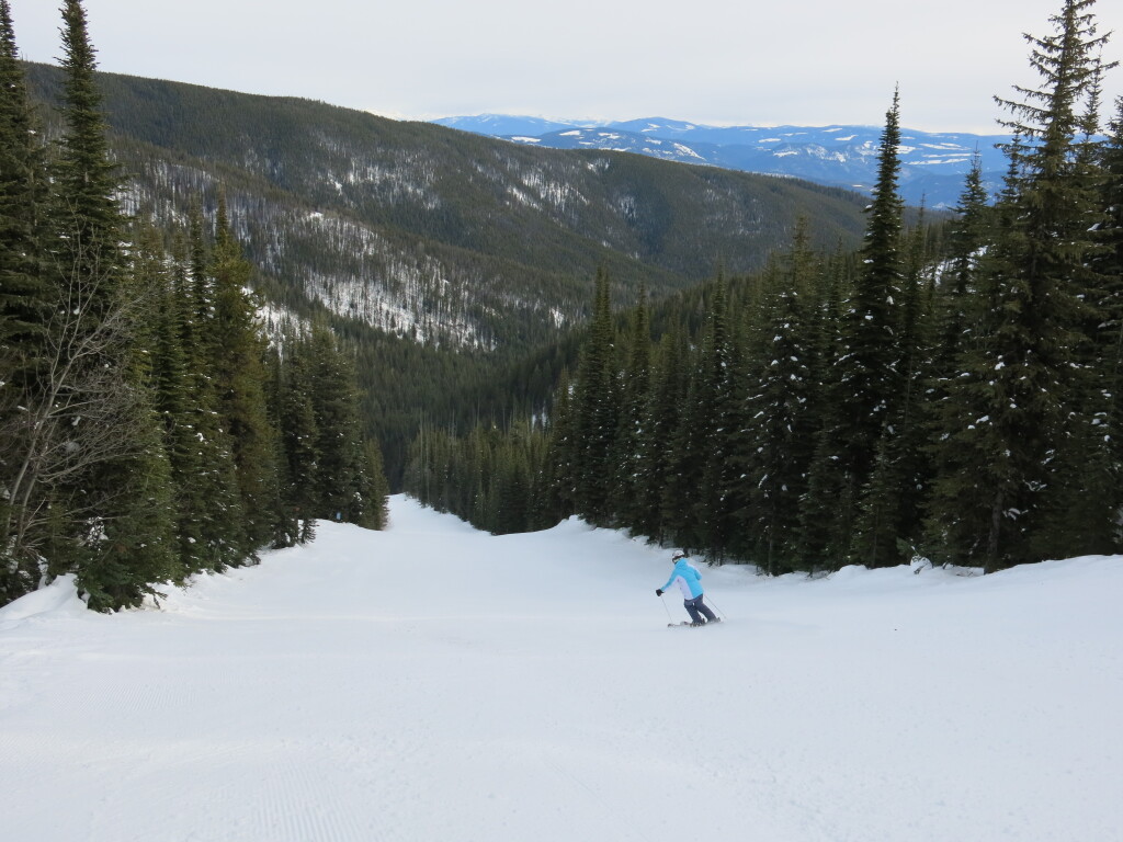 Amazing steep groomers on the backside at Silver Star, February 2017