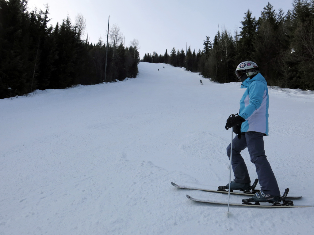 Surprisingly steep groomer at Silver Star, February 2017