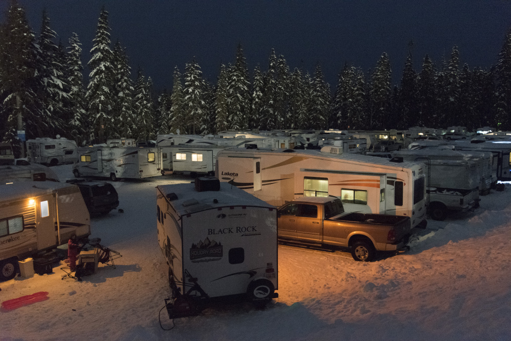 White Pass RV Parking lot, December 2017