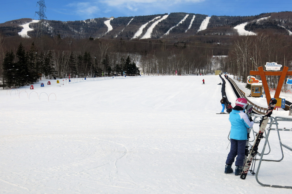 View from the base at Mont-Sainte-Ann, Quebec, February 2018