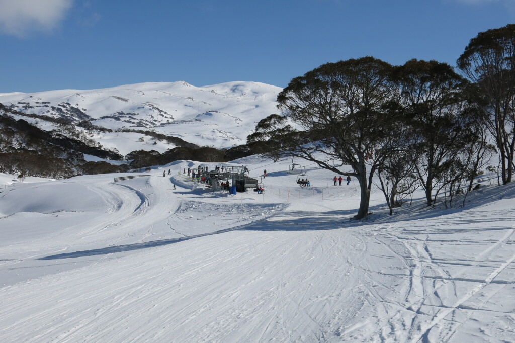 Base of the Freedom Quad at Perisher with a view of Mt. Kosciuszko, August 2018