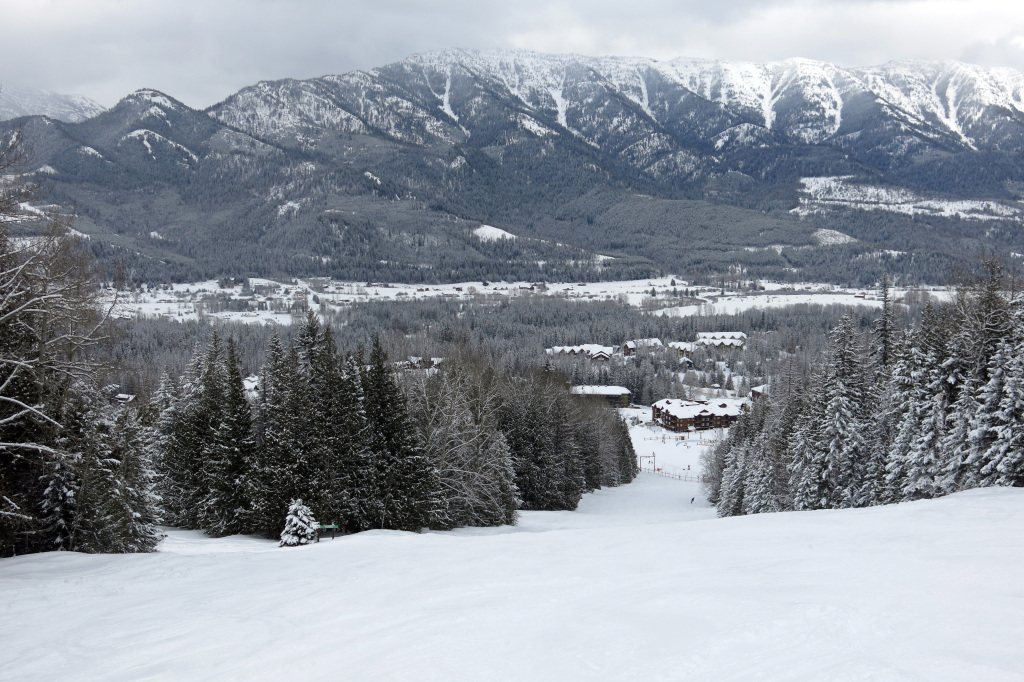 Easier terrain is all down at the bottom at Fernie, February 2018