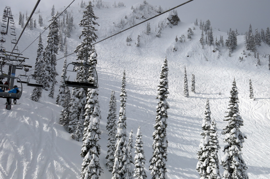 Knot Chutes from the White Pass Quad at Fernie, February 2018