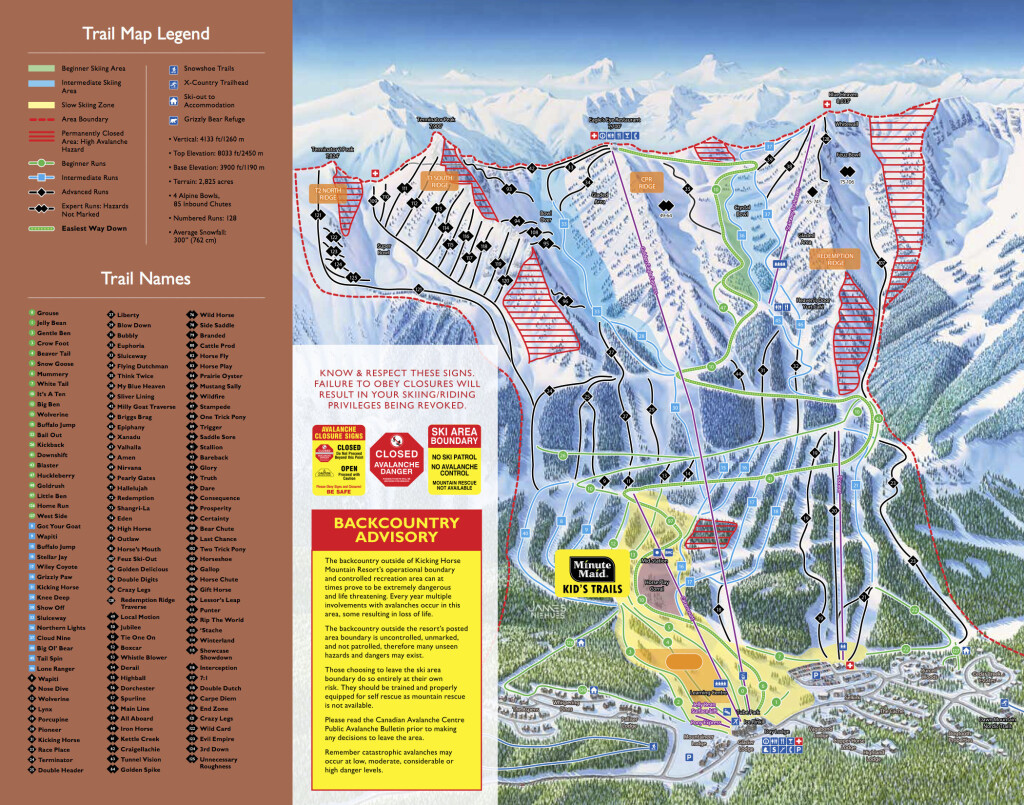 Kicking Horse trail map