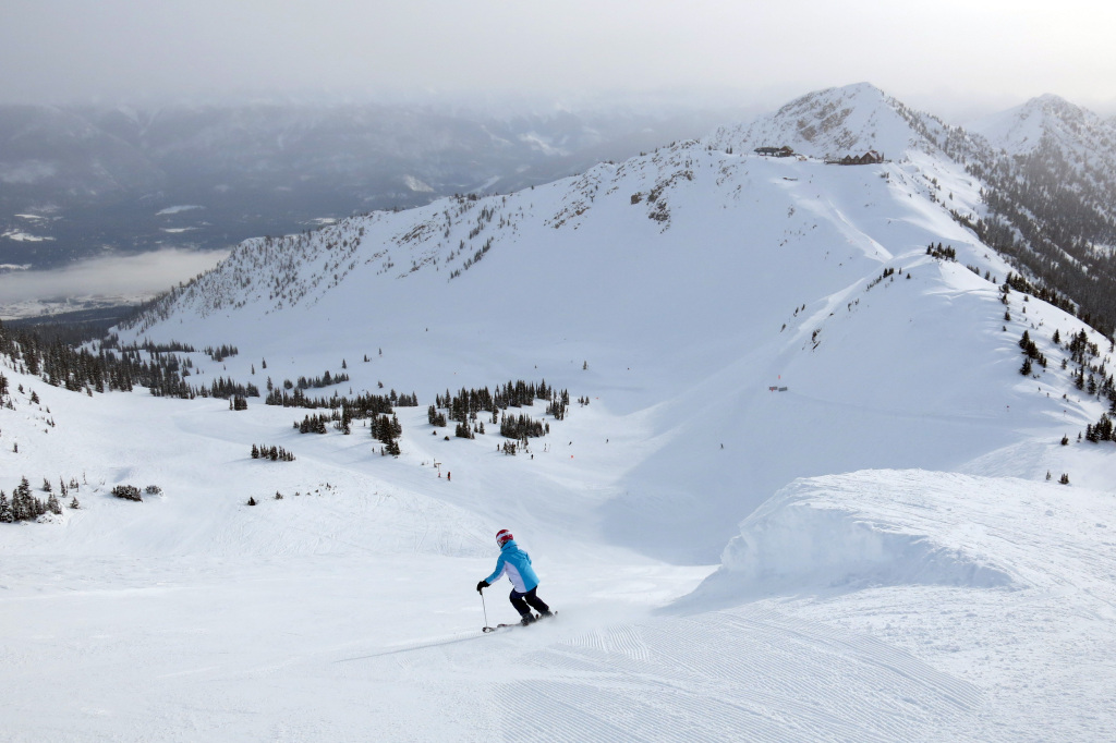Summit of lift-served terrain at the top of the Stairway to Heaven lift at Kicking Horse, February 2018