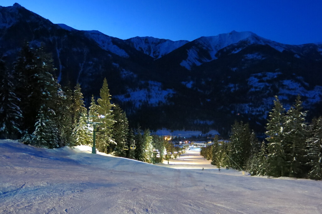 Night skiing at Panorama, February 2018