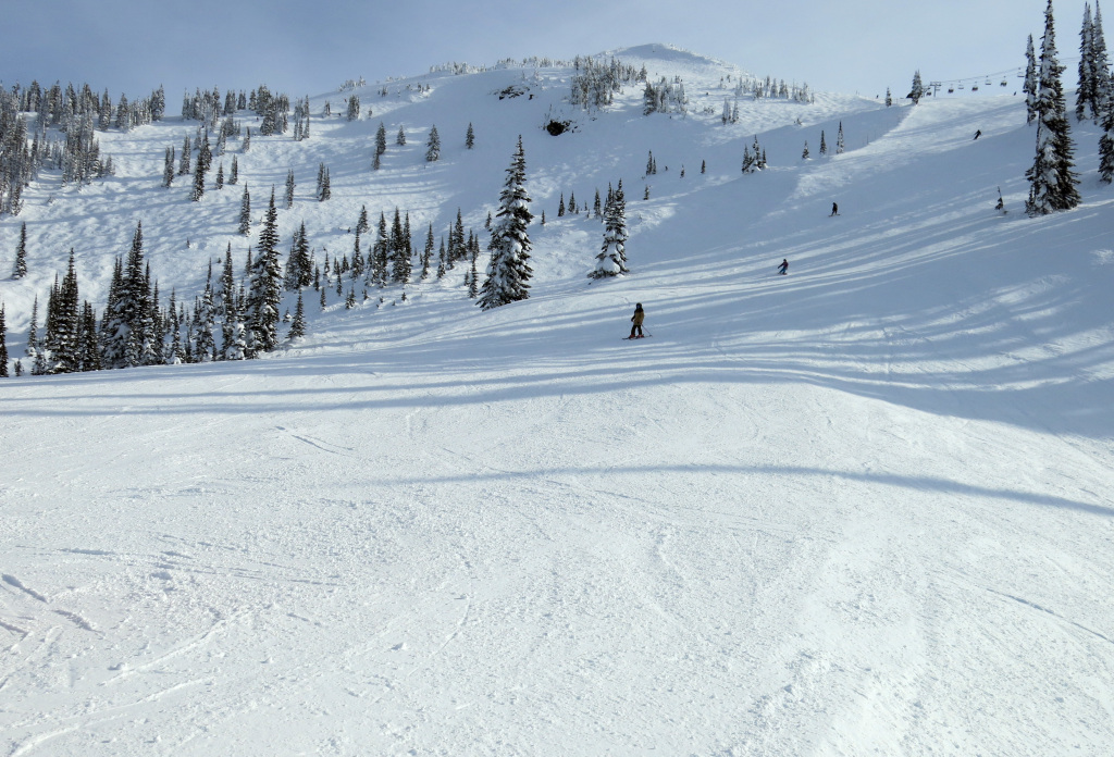 Terrain off skier's right of the Stoke Chair at Revelstoke, February 2018