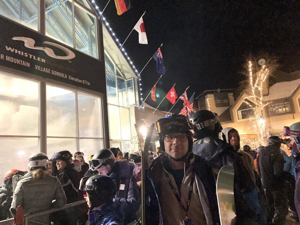 Waiting in line at the Whistler Gondola at 7AM