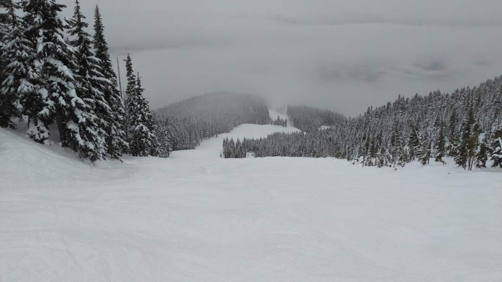 Peak to Creek run at Whistler on a good day, December 2018