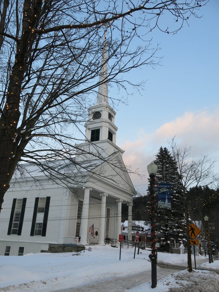The famous church in Stowe, January 2019