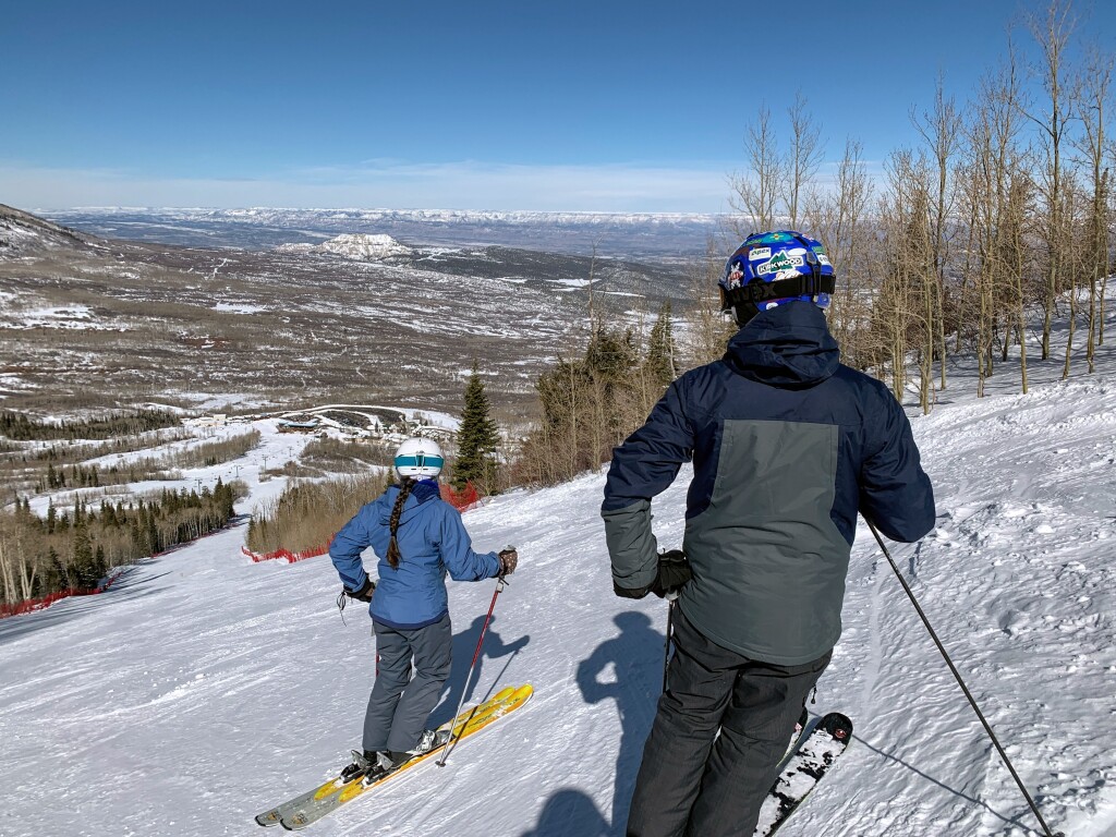 Ron and Nancy atop "Wonderbump" at Powderhorn, February 2019