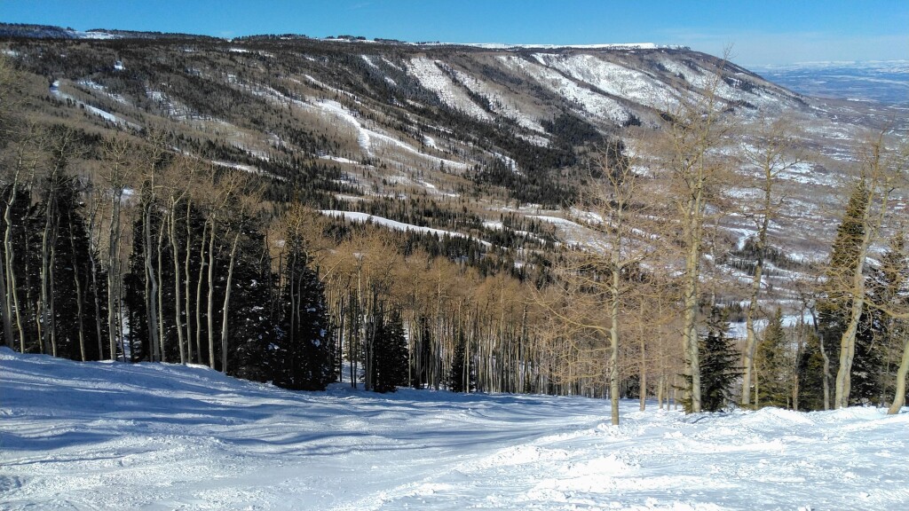 The Grand Mesa is a large flat-top mountain. Powderhorn sits on the north side of it. February 2019