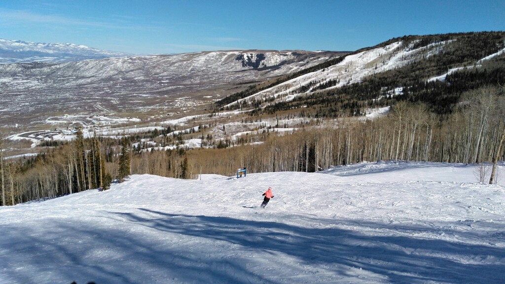 Great snow and view of the Grand Mesa at Powderhorn, February 2019