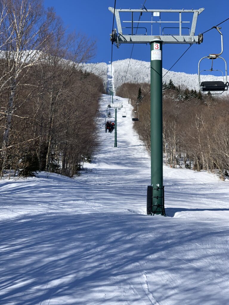 Castlerock double chair at Sugarbush, January 2019