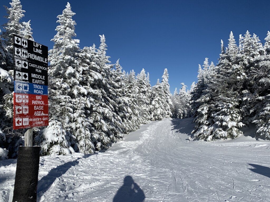 Narrow runs at Sugarbush's Castlerock, January 2019