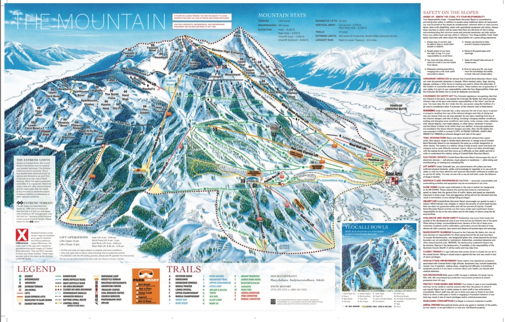 Crested Butte trail map, 2018-19