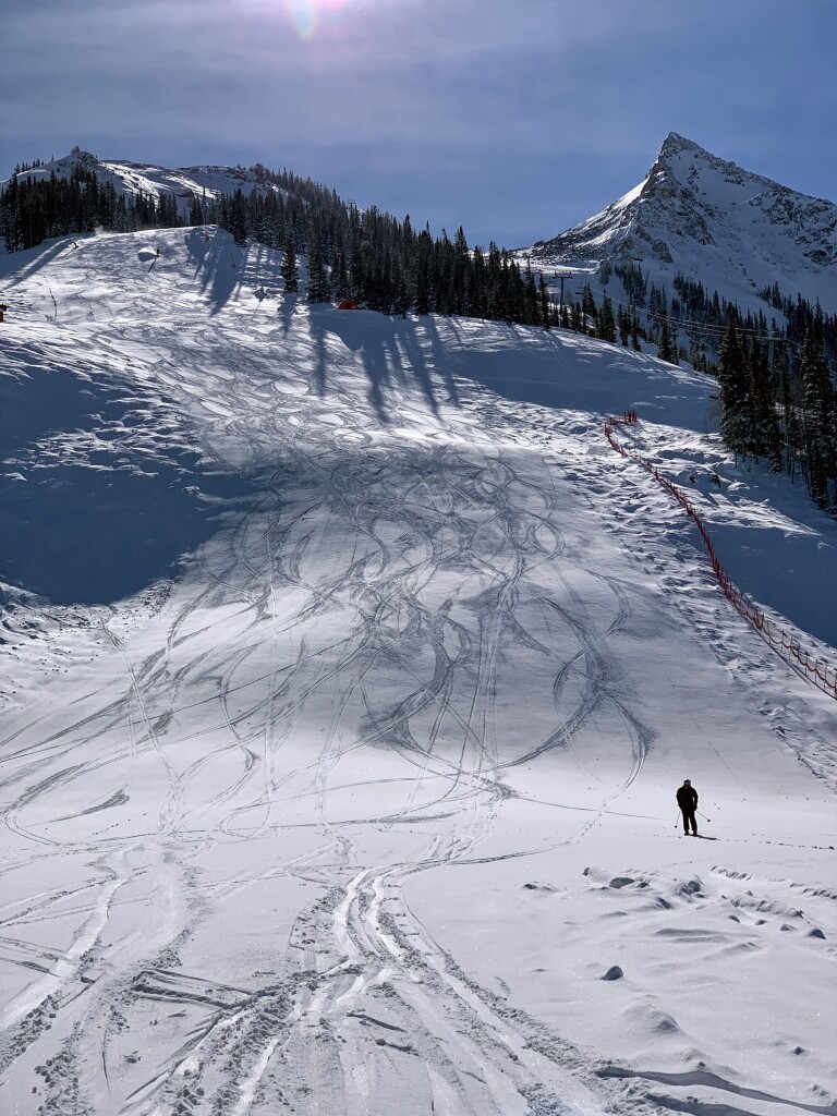 Nice steep groomers at Crested Butte, March 2019