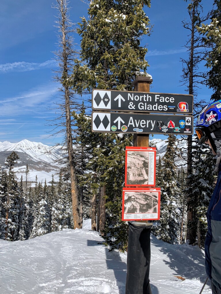 Nice signage on the extreme terrain at Crested Butte, March 2019