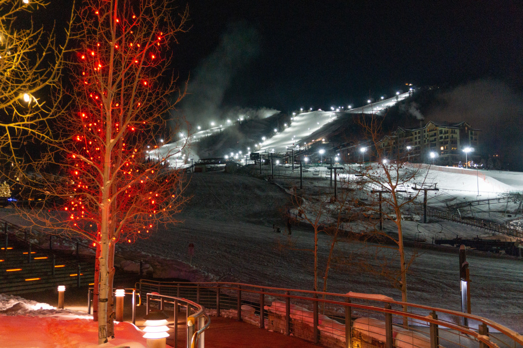 Night skiing at Steamboat, December 2019