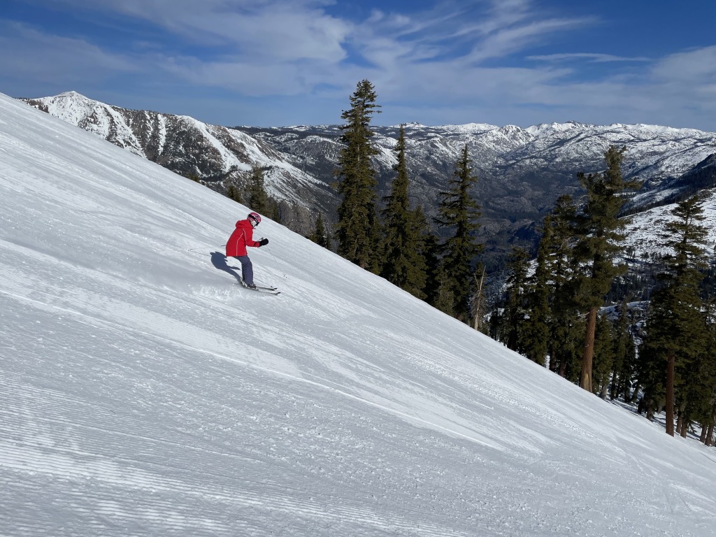 Steeper frontside groomer at Bear Valley, March 2021
