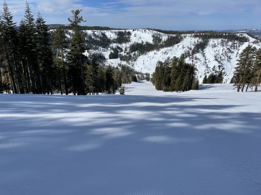 Wide-open terrain off the Polar Express at Bear Valley, March 2021