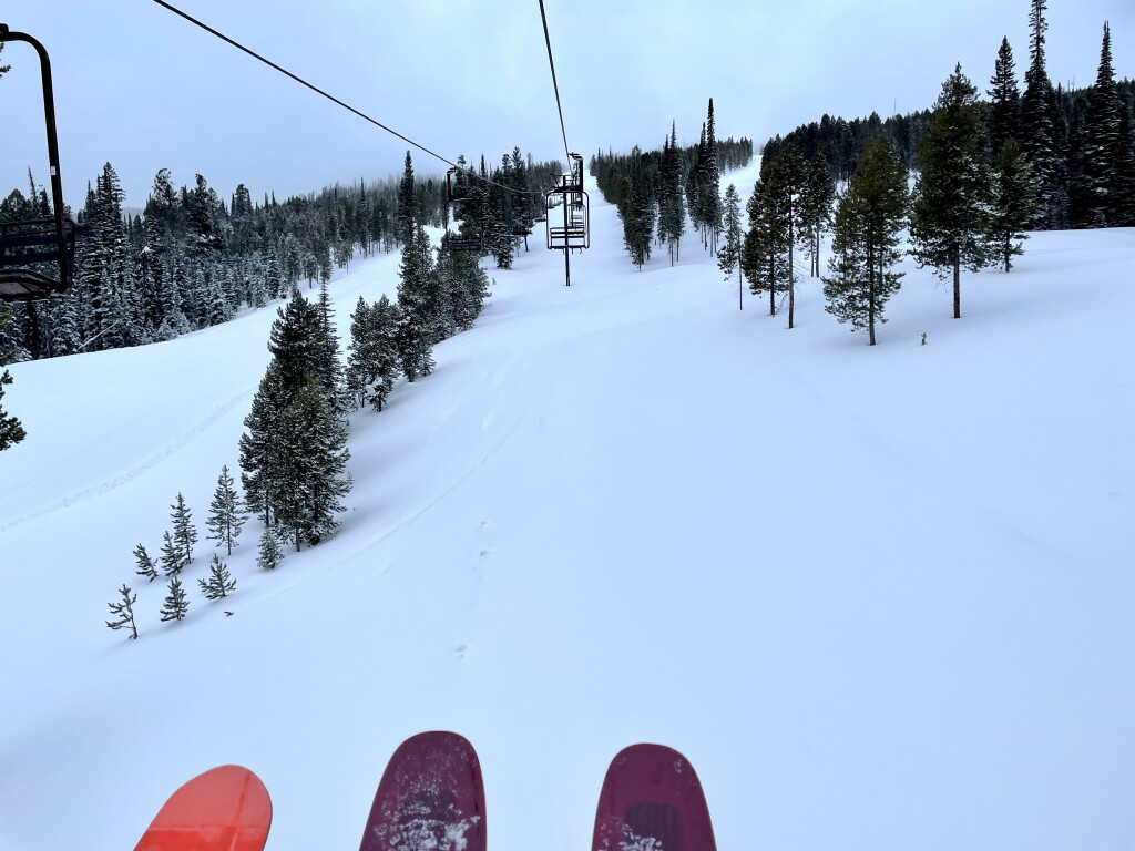 Chair 4 untouched powder at Lost Trail Powder Mountain - January 2022