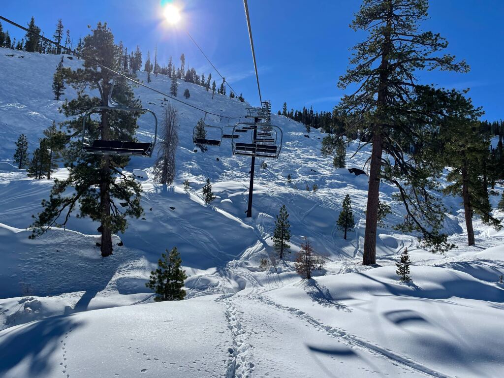 Granite Bowl from Chair 8 at Dodge Ridge, January 2022