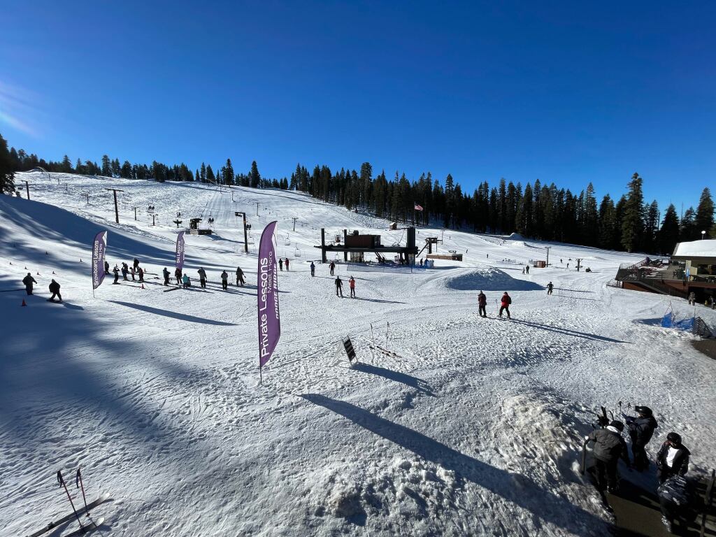 View from the lodge at Dodge Ridge, January 2022