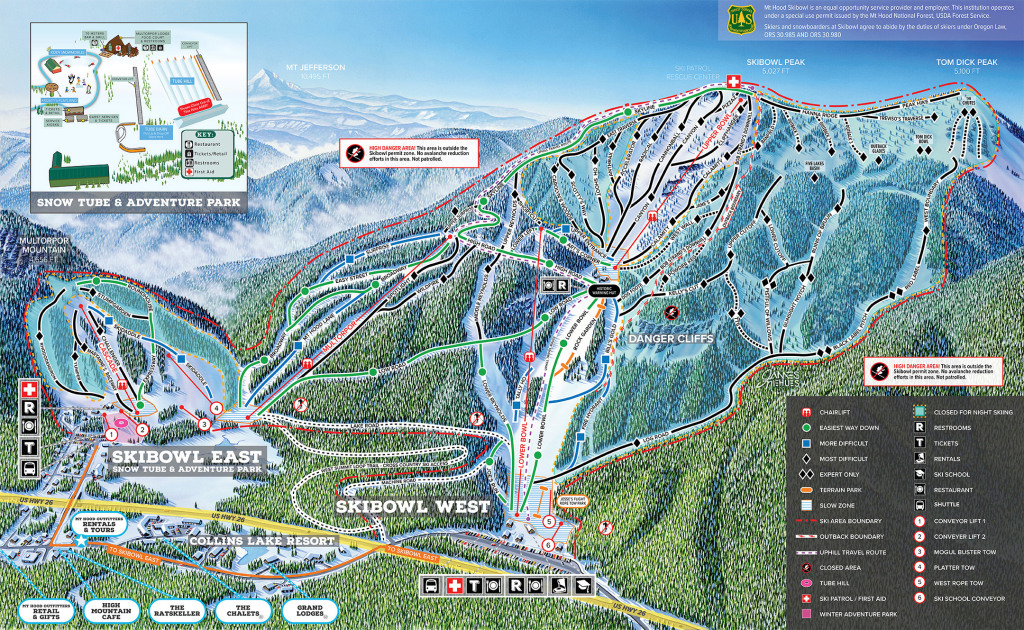 Mt. Hood Skibowl Trail Map 21/22