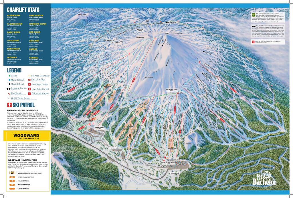 Mt. Bachelor Trail Map 21/22
