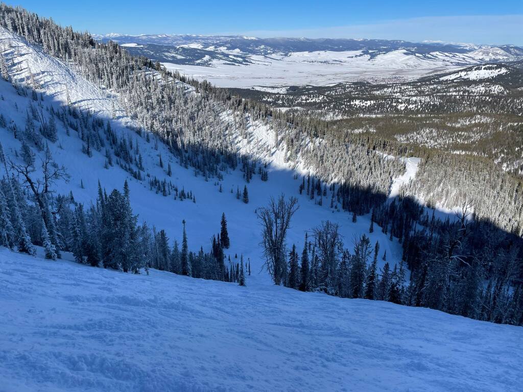 Steeper terrain on the Limelight chair at Discovery, January 2022