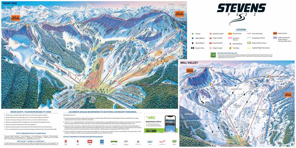 Stevens Pass trail map 21/22