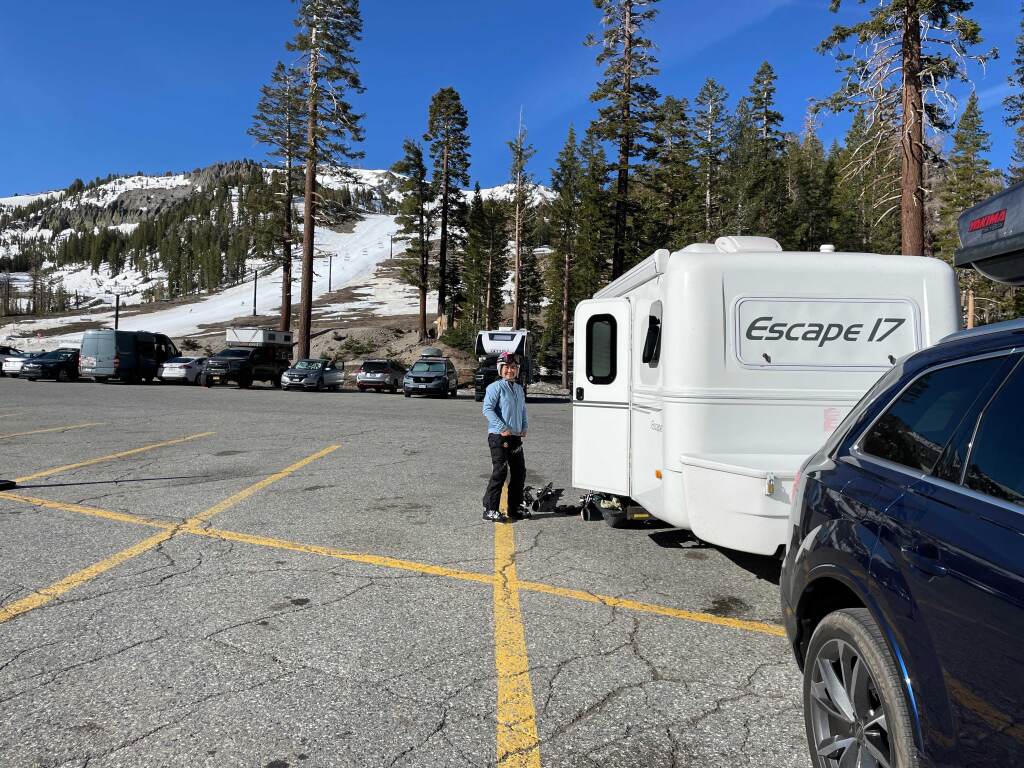 The Mill parking at Mammoth, May 2022