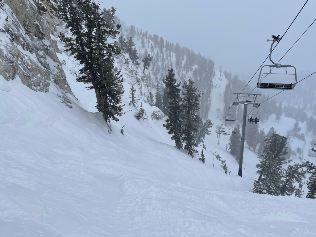 Fun steeps at the top of the Summit chair at Solitude, February 2024
