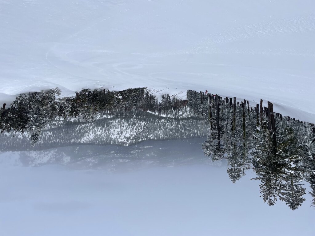 "The Great Flume" intermediate groomer off the Crystal Express at Diamond Peak, March 2024